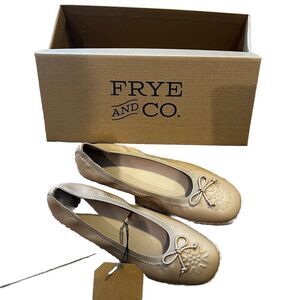 Frye And Co Willow Ballet Flat Cafe Faux Leather Espadrille Slip‎ On Womens 7.5M